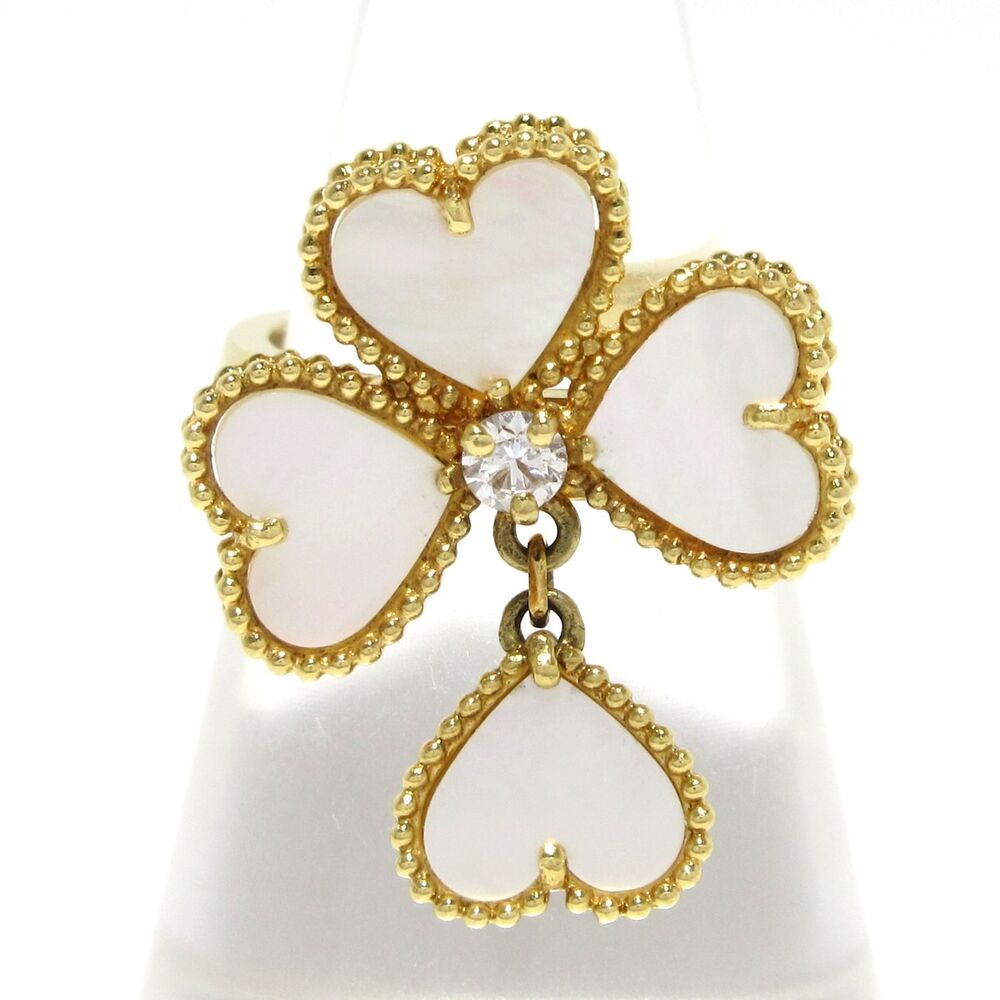 Van Cleef & Arpels Sweet Alhambra Effeuillage Ring VCARN5P348 18K Yellow Gold